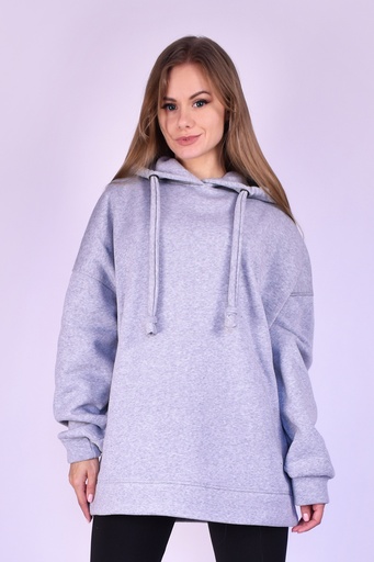 Szare ocieplane hoodie oversize, nr550